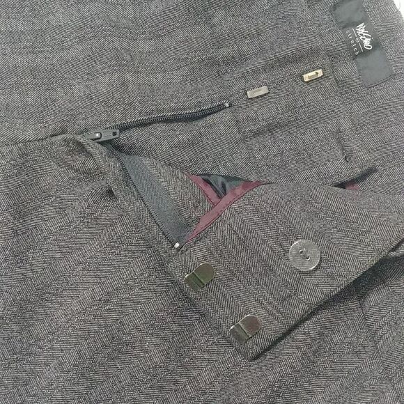 Perfect Target Mossimo Stretch Dress Pants 12 Grey with faint striping, wide leg - Picture 4 of 9